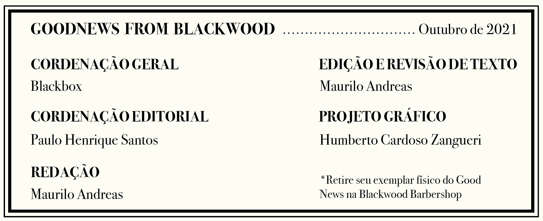 Good News from BlackWood